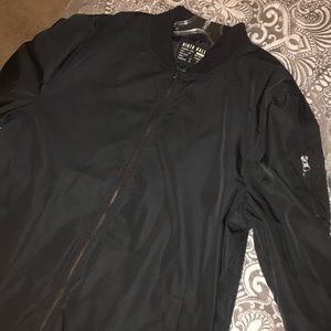 All black bomber jacket